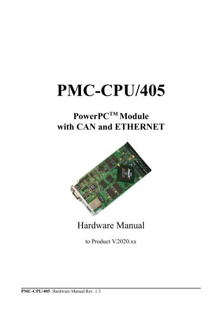 PMC-CPU/405 - esd electronics, Inc.