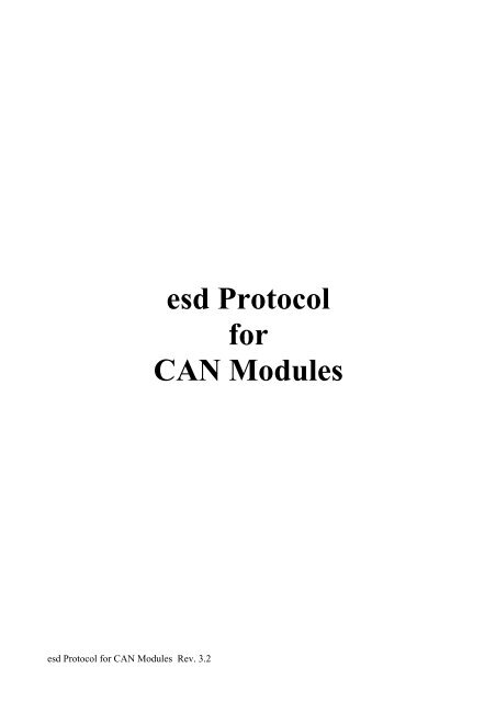 esd Protocol for CAN Modules - esd electronics, Inc.