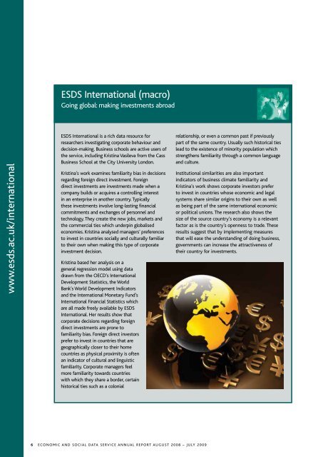 ESDS Annual Report, 2008-2009