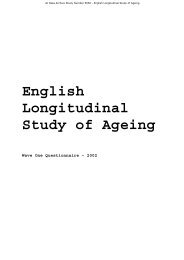 English Longitudinal Study of Ageing - ESDS