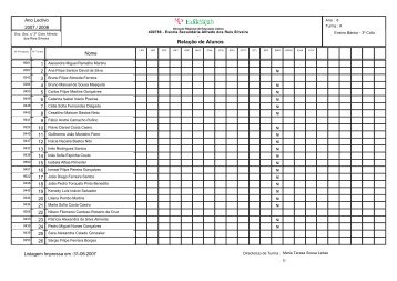 Relação de Alunos - Escola Secundária Alfredo dos Reis Silveira