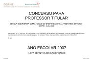 CONCURSO PARA PROFESSOR TITULAR ANO ESCOLAR 2007