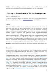 The city as disturbance of the local ecosystems - ESEE 2011 ...