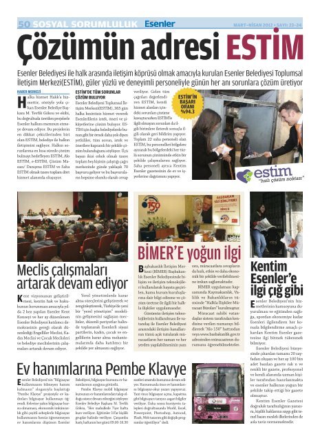 gazeteyi okumak için - tıklayınız - Esenler Belediyesi