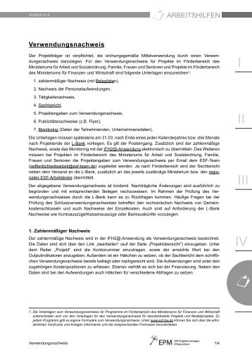 Verwendungsnachweis (PDF) - esf-epm