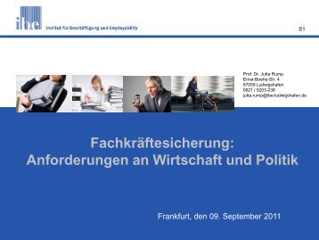 Anforderungen an Wirtschaft und Politik - ESF Hessen