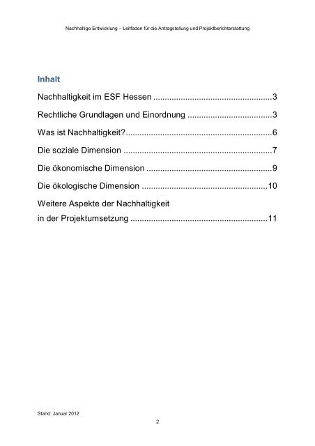 Nachhaltige Entwicklung - ESF Hessen