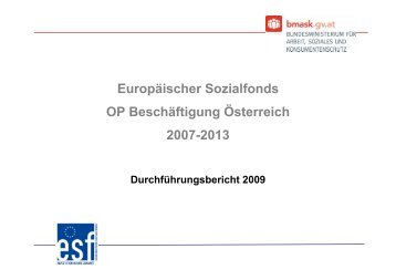 Europäischer Sozialfonds, OP Beschäftigung Österreich 2007 ... - ESF