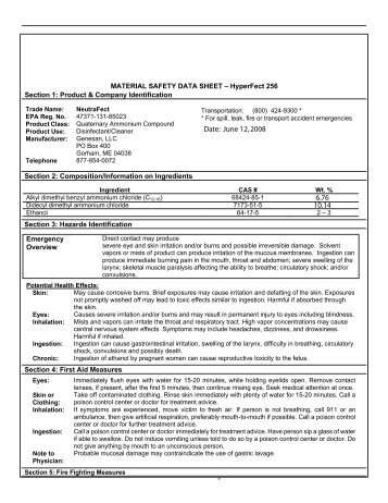 MATERIAL SAFETY DATA SHEET – HyperFect 256 - CleanEasier ...
