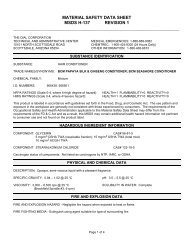 sheet bleach clorox msds data