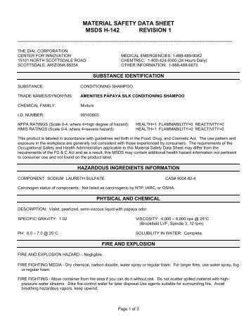 material safety data sheet msds h-142 revision 1 - CleanEasier