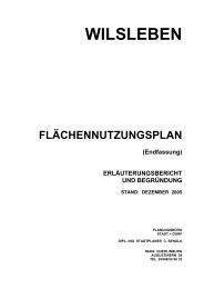 WILSLEBEN FLÄCHENNUTZUNGSPLAN - Aschersleben