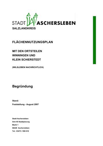 SALZLANDKREIS FLÄCHENNUTZUNGSPLAN MIT ... -  Aschersleben