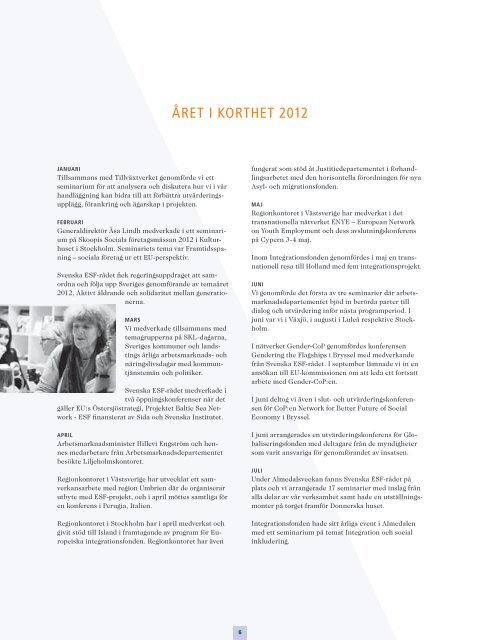 Årsredovisning 2012(.pdf) - Svenska ESF-rådet