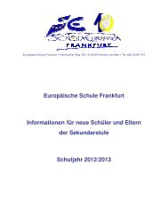 Europäische Schule Frankfurt Informationen für neue Schüler und ...