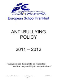 Anti-bullying-policy - Europäische Schule Frankfurt am Main