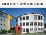 Präsentation des ESG als Ganztagesbetrieb - Edith-Stein-Gymnasium