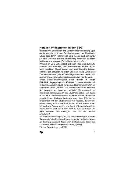 Sommersemester 2000 als PDF - Freiburg - ESG