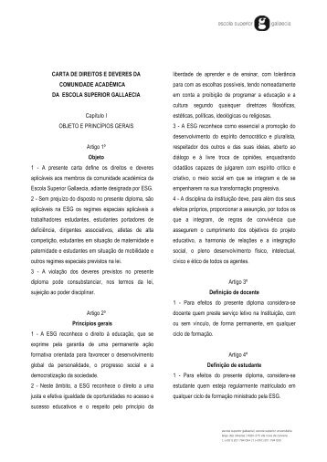 CARTA DE DIREITOS E DEVERES DA COMUNIDADE ...