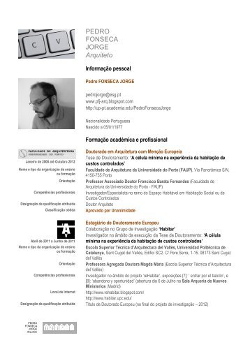 Download do CV - Escola Superior Gallaecia