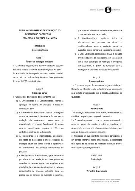 REGULAMENTO INTERNO DE AVALIAÇÃO DO DESEMPENHO ...