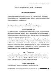 Normas Regulamentares da Licenciatura em Ecologia e Paisagismo