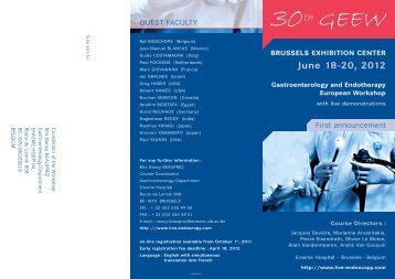 30th GEEW - Gastroenterology and Endotherapy European ... - ESGE
