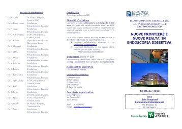 Nuove frontiere e nuove realtà in endoscopia digestiva - 2012 - ESGE