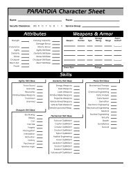 PARANOIA Character Sheet - ESG Labs