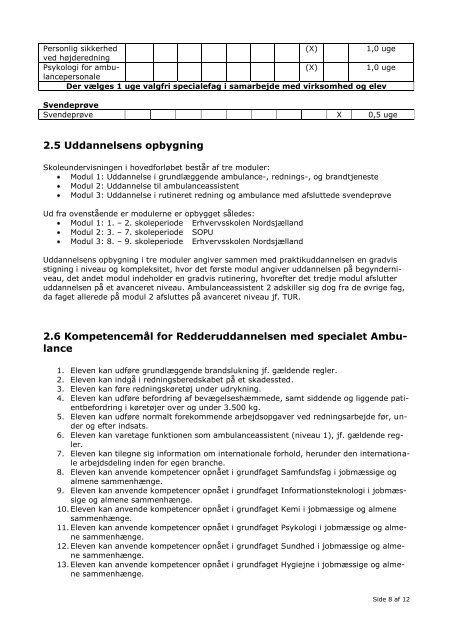 Undervisningsplan - Erhvervsskolen Nordsjælland