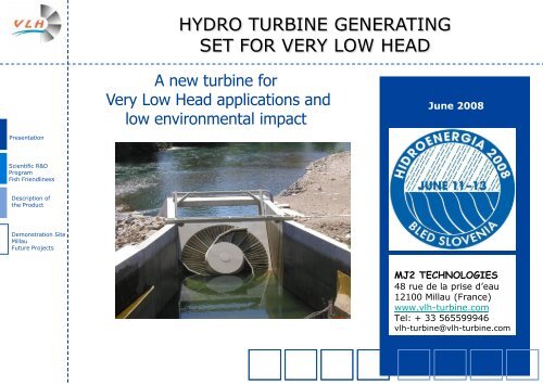 Hydro turbine generating set for very low head - ESHA