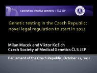 Genetic testing in the Czech Republic - European Society of Human ...