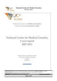 A 5-year Report of the National Center for Medical Genetics, Dublin