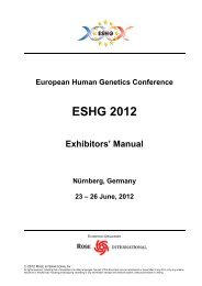 Exhibitors Manual - European Society of Human Genetics