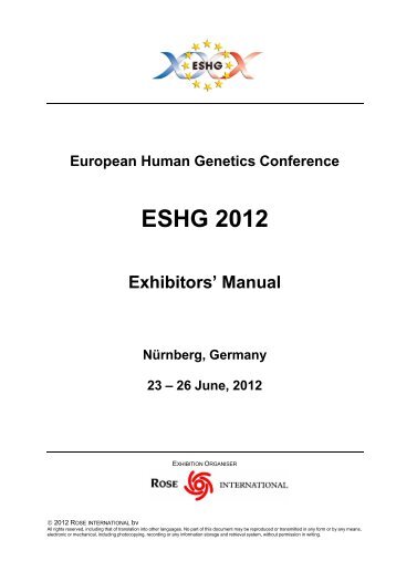 Exhibitors Manual - European Society of Human Genetics