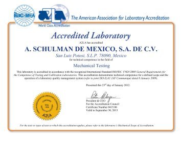 A. SCHULMAN DE MEXICO, SA DE CV San Luis Potosi, SLP 78090