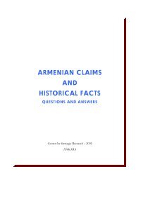 ARMENIAN CLAIMS AND HISTORICAL FACTS