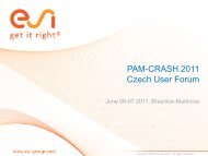 PAM-CRASH 2011 Czech User Forum - ESI Group