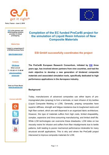 PreCarBi consortium - ESI Group