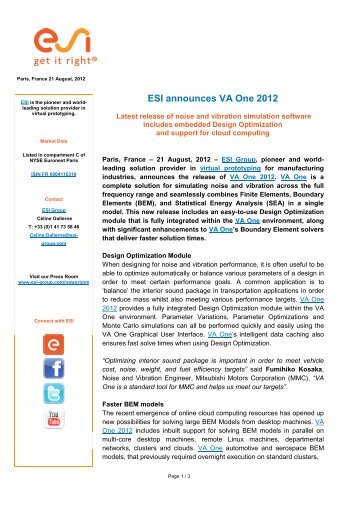 VA One 2012 - ESI Group