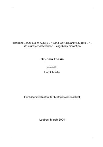 Diploma Thesis - Erich Schmid Institute