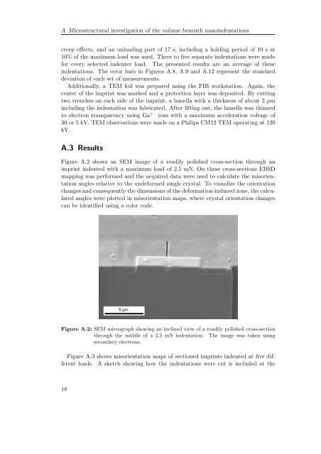 Structural Investigation of Size Effects in Plasticity using Indentation ...