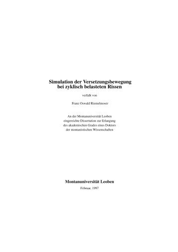 Simulation der Versetzungsbewegung bei zyklisch belasteten Rissen