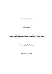 Fracture behavior of tungsten based materials - Erich Schmid Institute