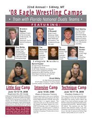 Sidney Wrestling Camp Brochure