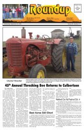 45th Annual Threshing Bee Returns to Culbertson - The Roundup