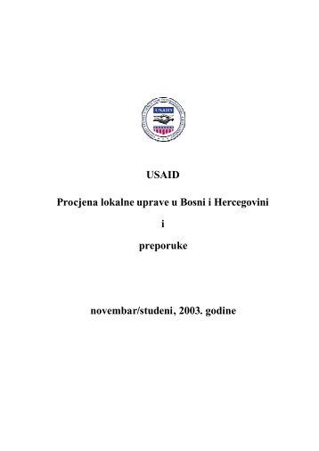 USAID Procjena lokalne uprave u BiH - ESI