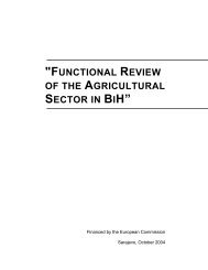 functional review of the agricultural sector in bih - ESI