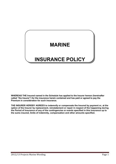 assignment of marine insurance policy