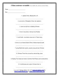 China sentence scramble activity - ESL Galaxy